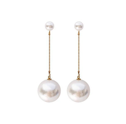 Exaggerated Big Pearl Long Earrings