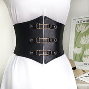 Women's Wide Leather Decorative Belt