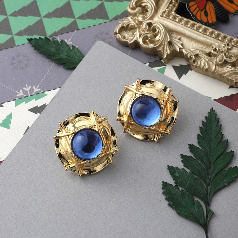 Enamel Stud Earrings