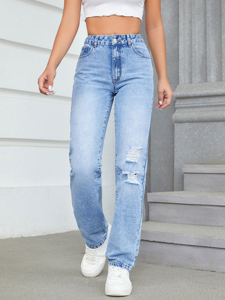 Distressed Jeans with Pockets