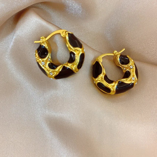 High Quality Brass Wine Color Green  Earrings  Women Girl Gift Vintage