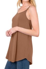 Full Size Spaghetti Strap V-Neck Flowy Tunic Cami