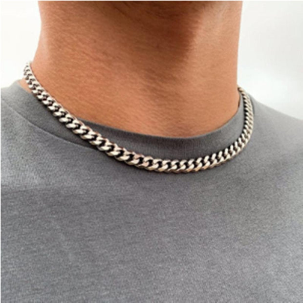 Fashion Cuba Chain Necklace Men Titanium Steel