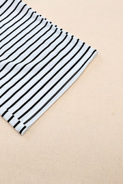 Striped Drawstring Waist Wide Leg Pants