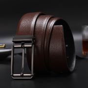 Pin buckle men's belt