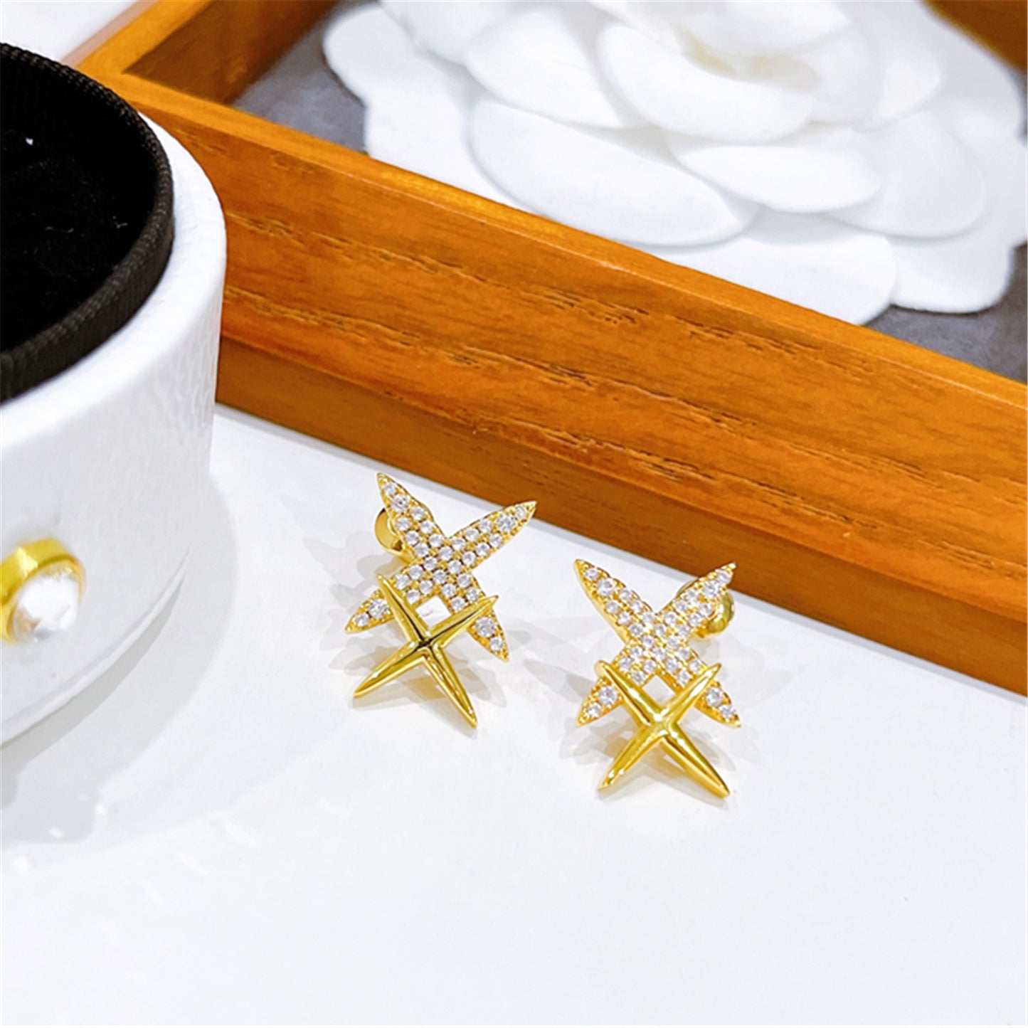 French Star Stud Earrings