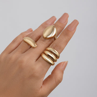 Lava Curve Geometric Open Ring