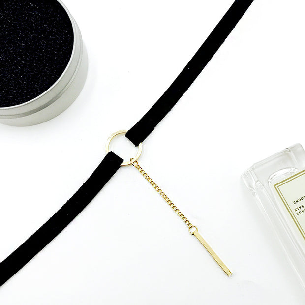 women Black collar clavicle necklace