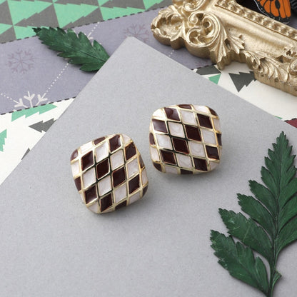 Enamel Stud Earrings