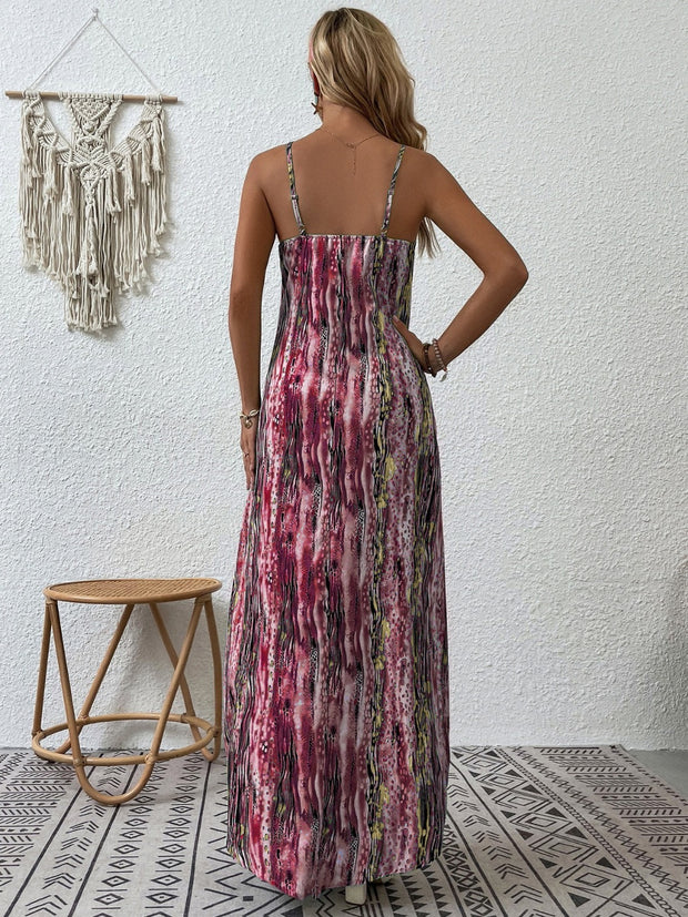 Printed Scoop Neck Maxi Cami Dress