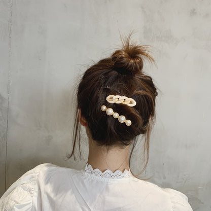 Women pearl and chain  hairpin