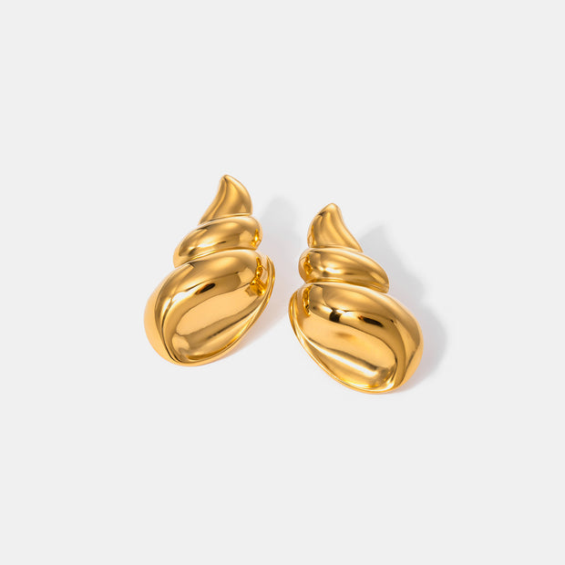 18K Gold-Plated Conch Earrings