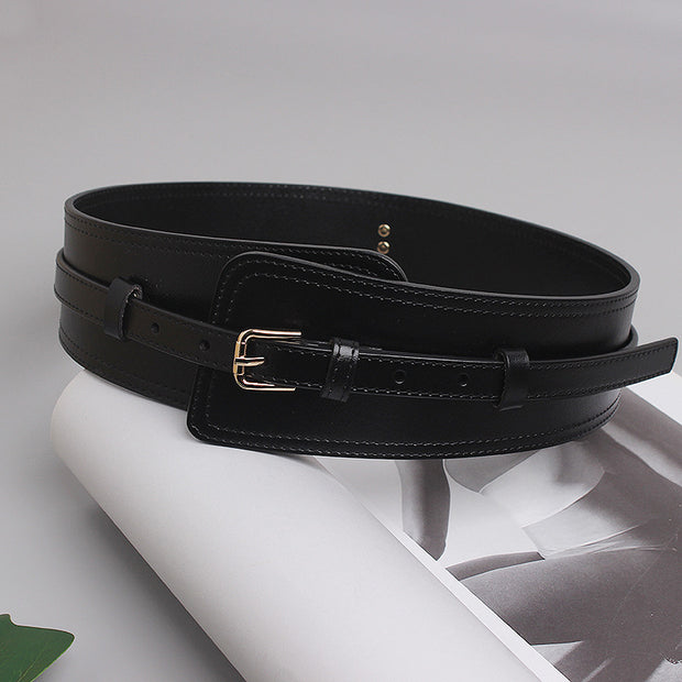 Women's Leather Girdle Wide Decorative Belt