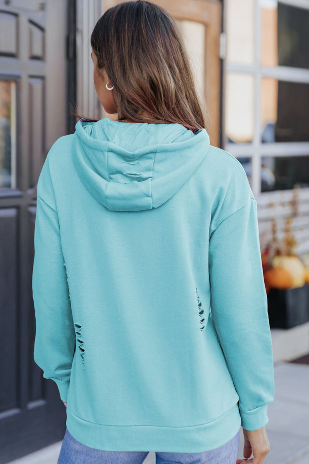 Cutout Dropped Shoulder Hoodie