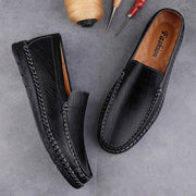 Men's Leather Round Toe Casual Loafer Shoes