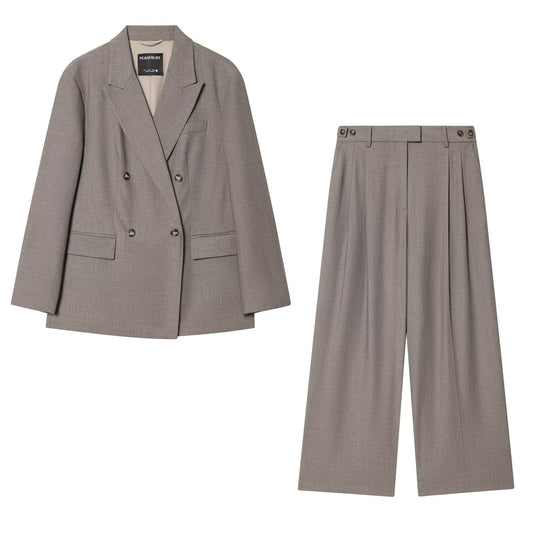 Double-Breasted Women's Pants Suit