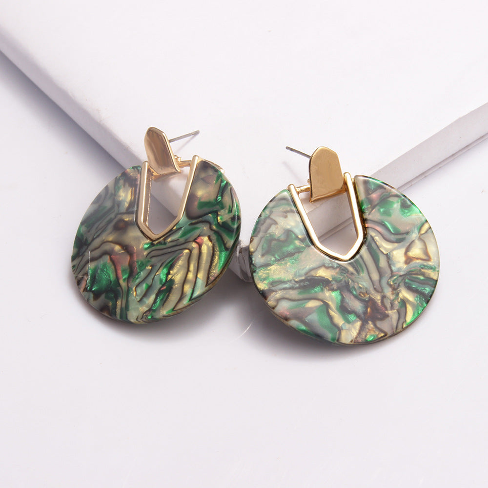 Retro Creative Geometric Acrylic Earrings – Harajuku Art Style