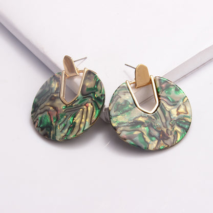 Retro Creative Geometric Acrylic Earrings – Harajuku Art Style