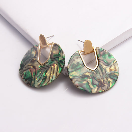 Retro Creative Geometric Acrylic Earrings – Harajuku Art Style