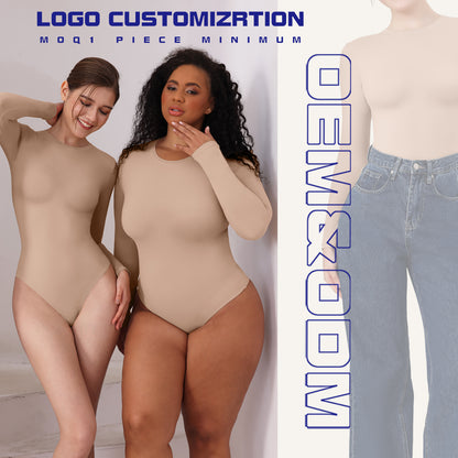 Double-Layer Sculpt Long Sleeve Bodysuit