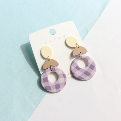 Vintage Fresh Lotus Square Geometric Earrings