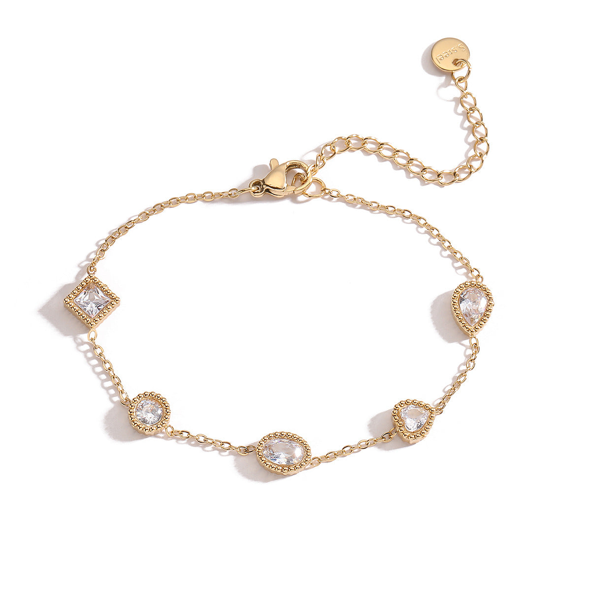 Zircon stainless steel bracelet for niche exquisite versatile bracelet