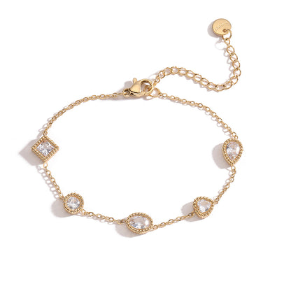 Zircon stainless steel bracelet for niche exquisite versatile bracelet