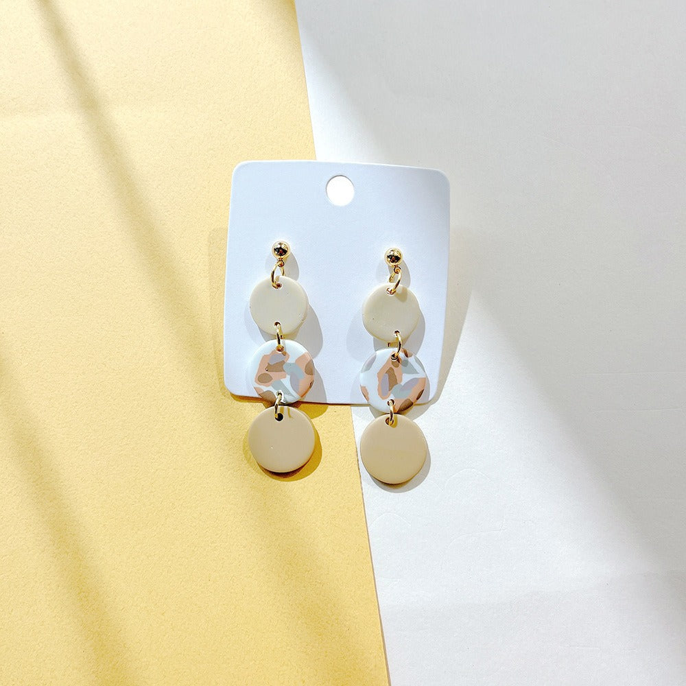 Milk Coffee Soft Geometric Camo Earrings – INS Style
