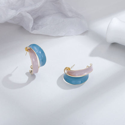 Fashion C-Shaped Double-Layer Earrings