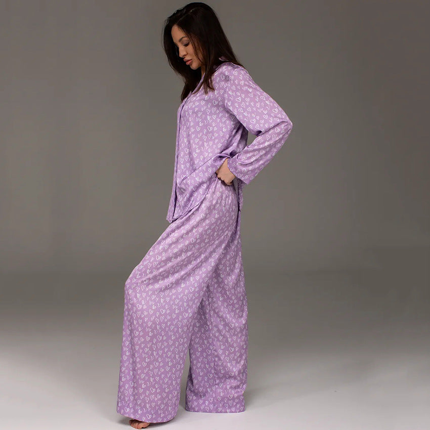 Elegant Long Sleeve Two-Piece Sleepwear Set