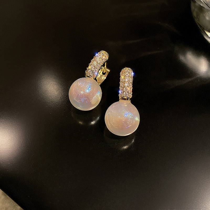 Fashion OL Geometric Sphere Copper Earrings