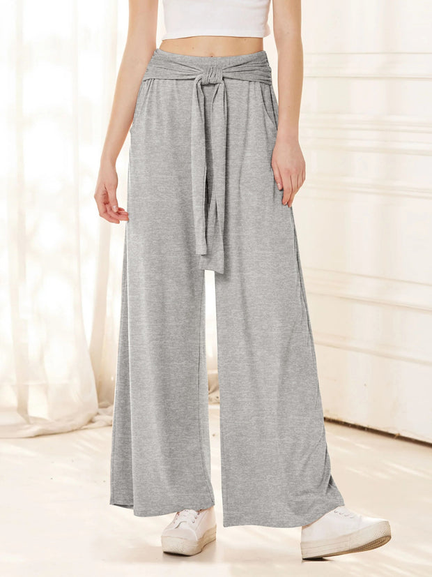 Tied Wide Leg Pants with Pockets