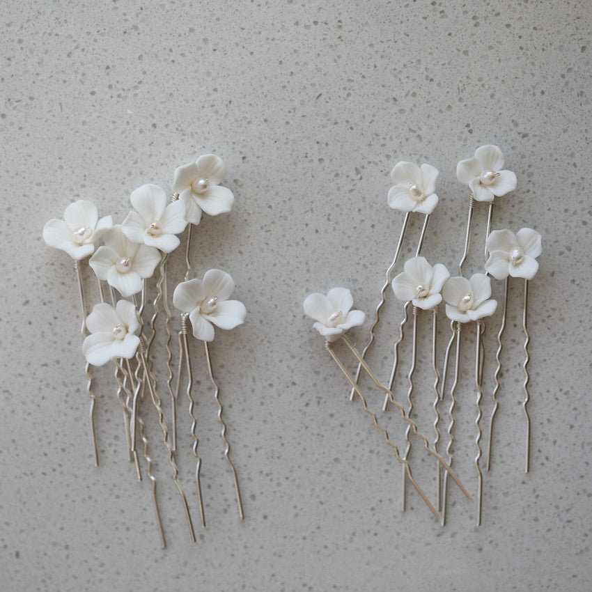 White Flower Hair Fork