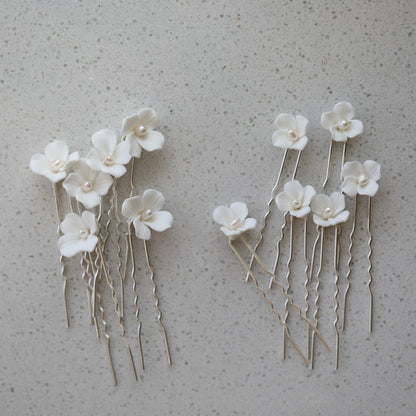 White Flower Hair Fork