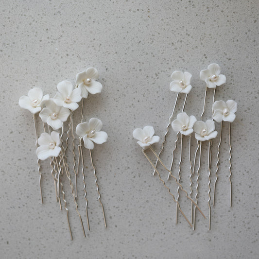 White Flower Hair Fork
