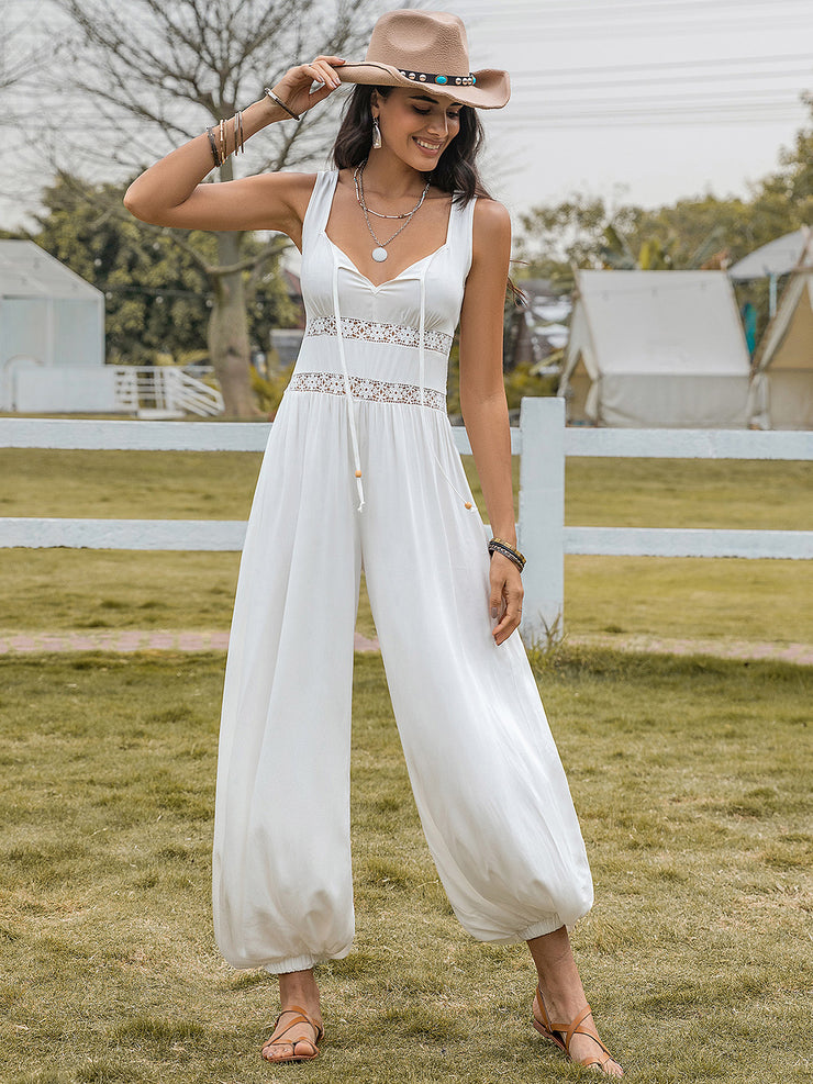 Backless Wide Strap Wide Leg Jumpsuit