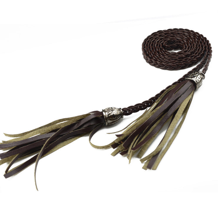 Women's Woven Tassel Decorative Waist Belt