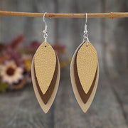 PU Leather Leaf Shape Earrings