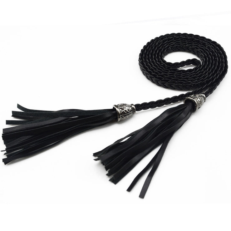 Women's Woven Tassel Decorative Waist Belt