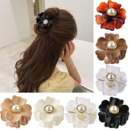 Flower Clasp Pearl Hairpin