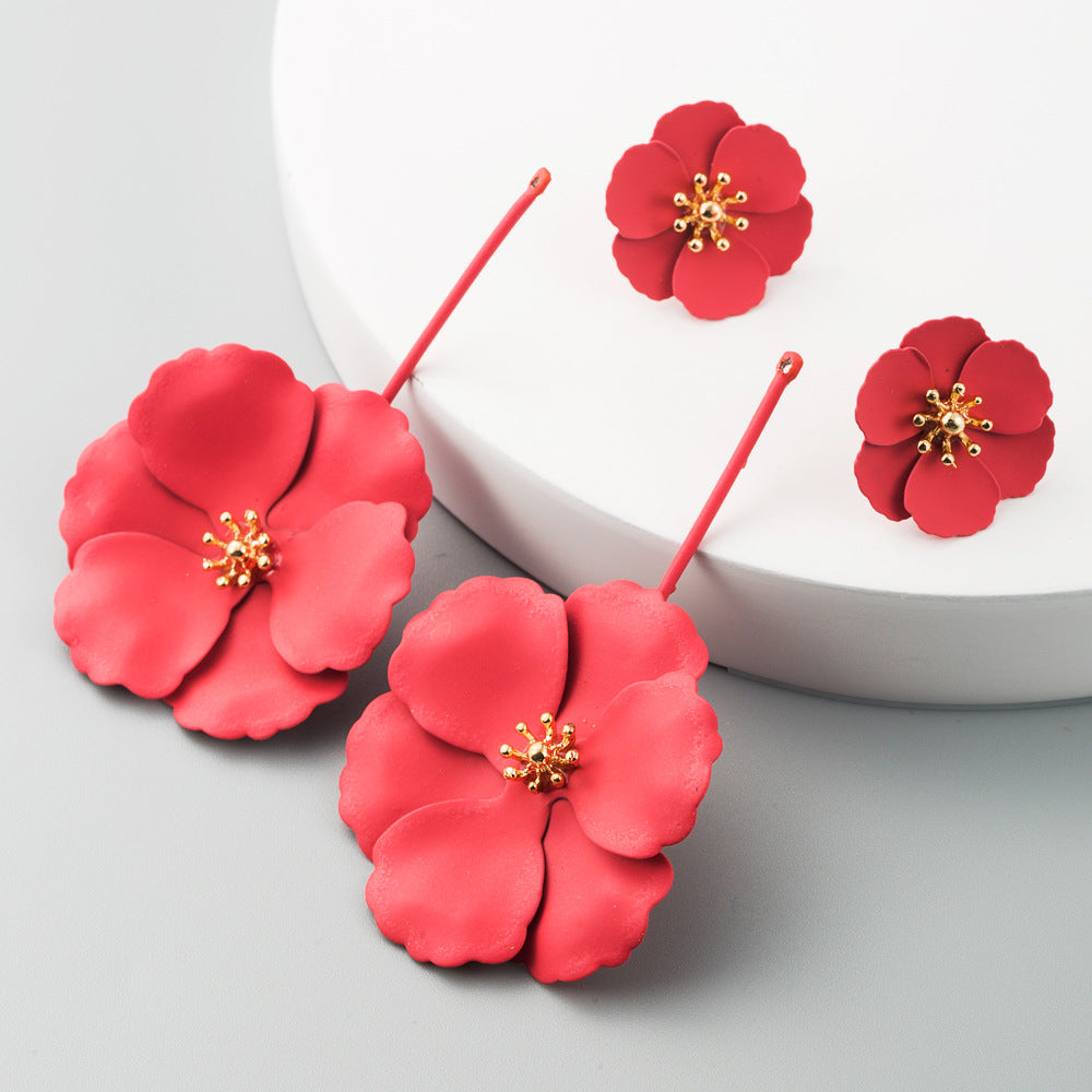 Bohemian Alloy Flower Long Earrings