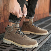 Retro middle cut men's casual leather boots