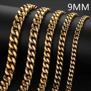 Men Stainless Steel Four Sides Grinding Cuban Chain For Men