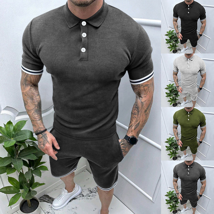 Lapel Button Men Casual Set