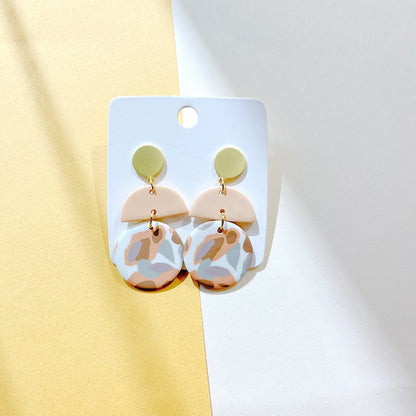 Milk Coffee Soft Geometric Camo Earrings – INS Style