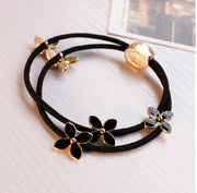 Woman Alloy Four-Leaf Clover Rubber Band