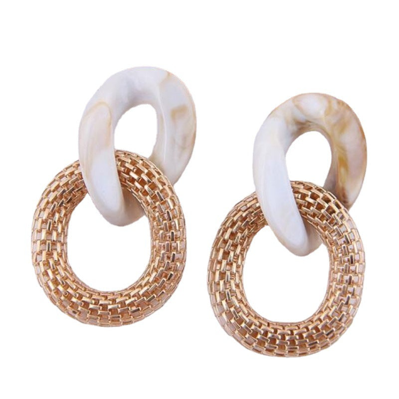 Retro Creative Geometric Acrylic Earrings – Harajuku Art Style
