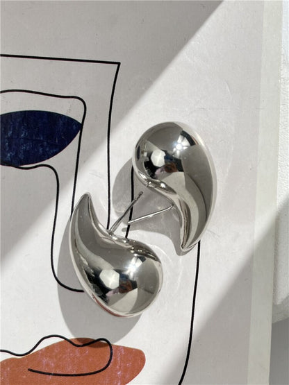 HUANZHI New Large Size Hollow Water Drop Earrings