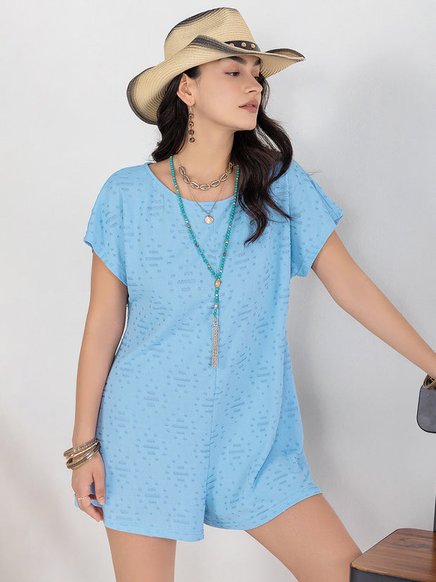 Round Neck Short Sleeve Romper