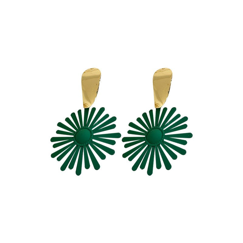 Solid Flower Exaggerated Earrings